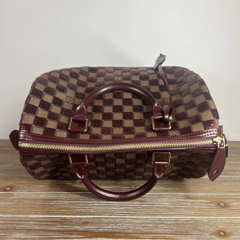 LOUIS VUITTON Damier Paillettes Speedy 30 Rouge limited edition - Picture 9 of 12